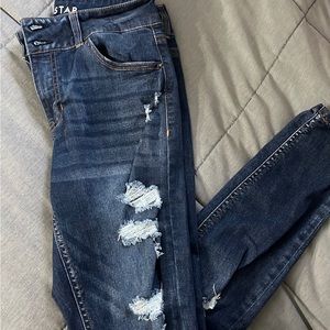 Dark wash skinny jeans